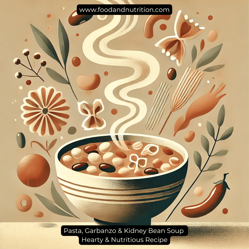 Pasta, Garbanzo & Kidney Bean Soup – Hearty & Nutritious Recipe