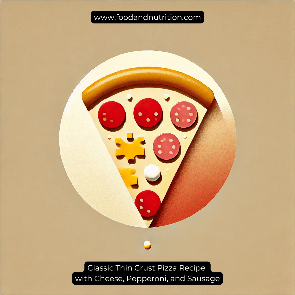 Classic Thin Crust Pizza Recipe with Cheese, Pepperoni, and Sausage