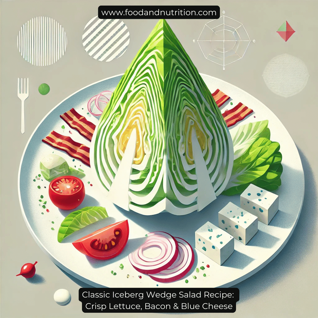 Classic Iceberg Wedge Salad Recipe: Crisp Lettuce, Bacon & Blue Cheese