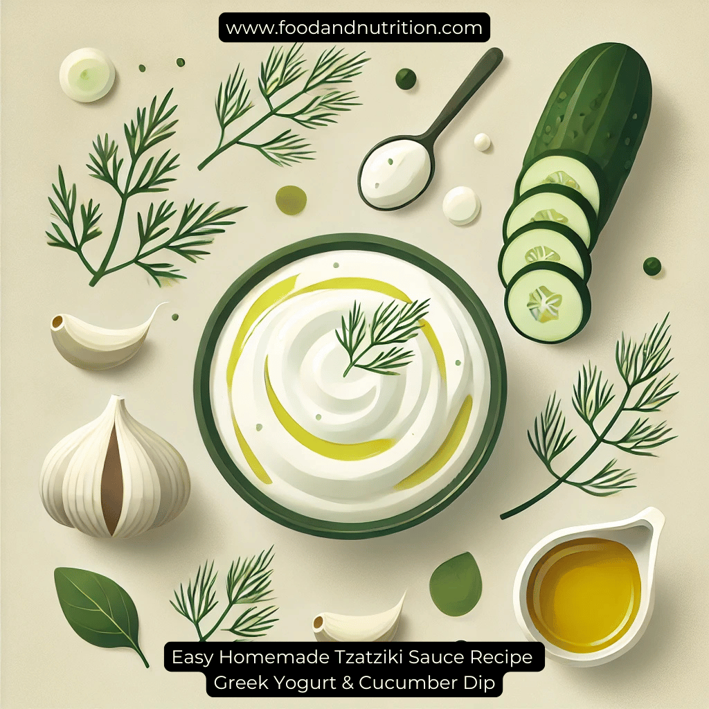 Easy Homemade Tzatziki Sauce Recipe | Greek Yogurt & Cucumber Dip