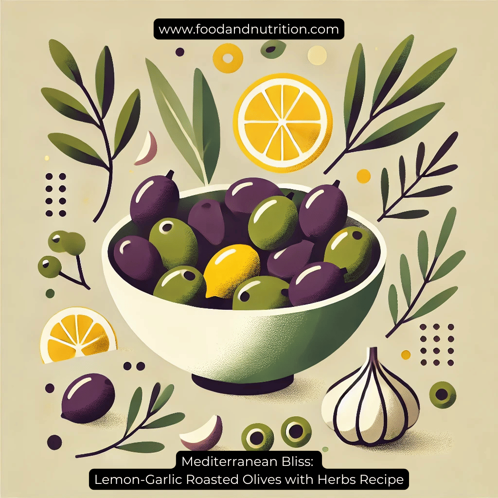 Mediterranean Bliss: Lemon-Garlic Roasted Olives with Herbs Recipe