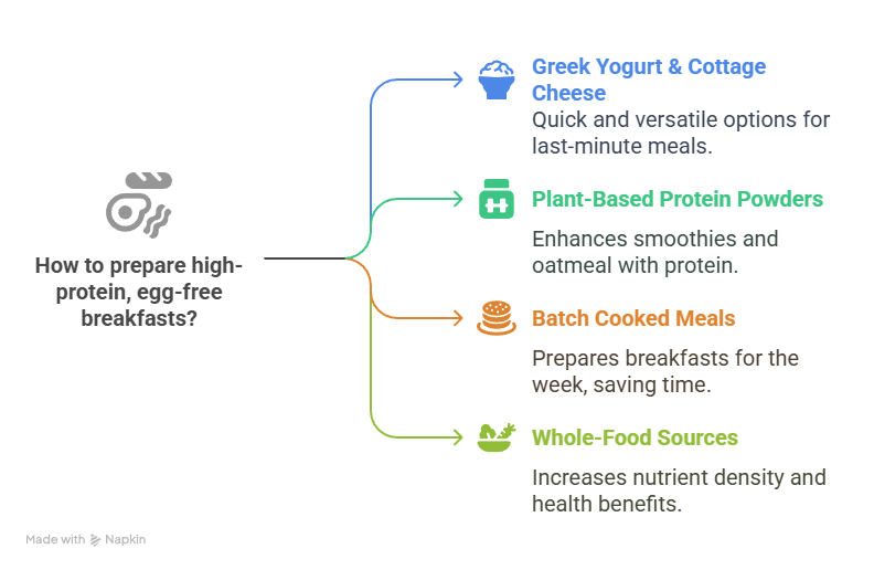 How to prepare high protein, egg-free breakfasts