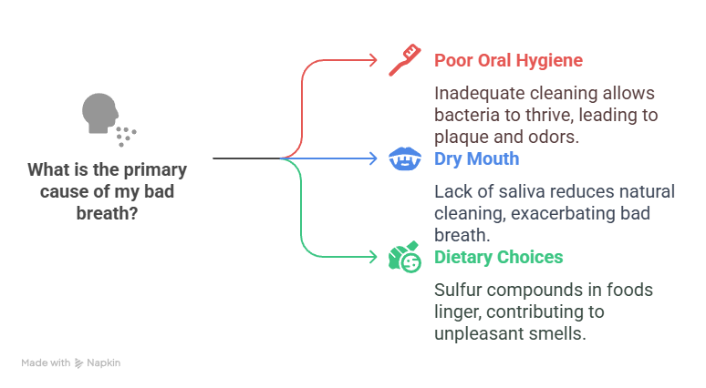 What is the primary cause of my bad breath?
